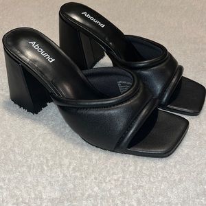 Square Toe Block Heel Mules